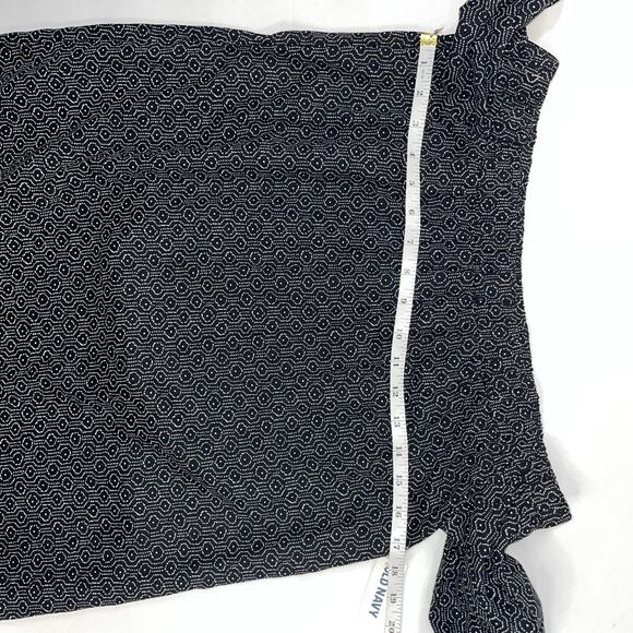 Old Navy Black White Printed Off Shoulder Bell Sleeve‎ Dress Sz X Small - Picture 5 of 7